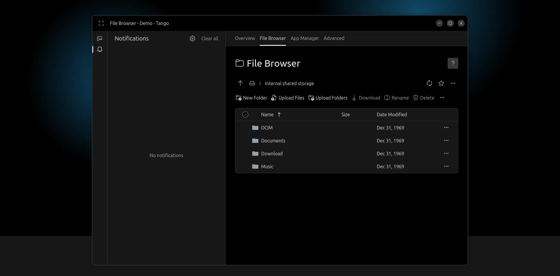 Tango File browser
